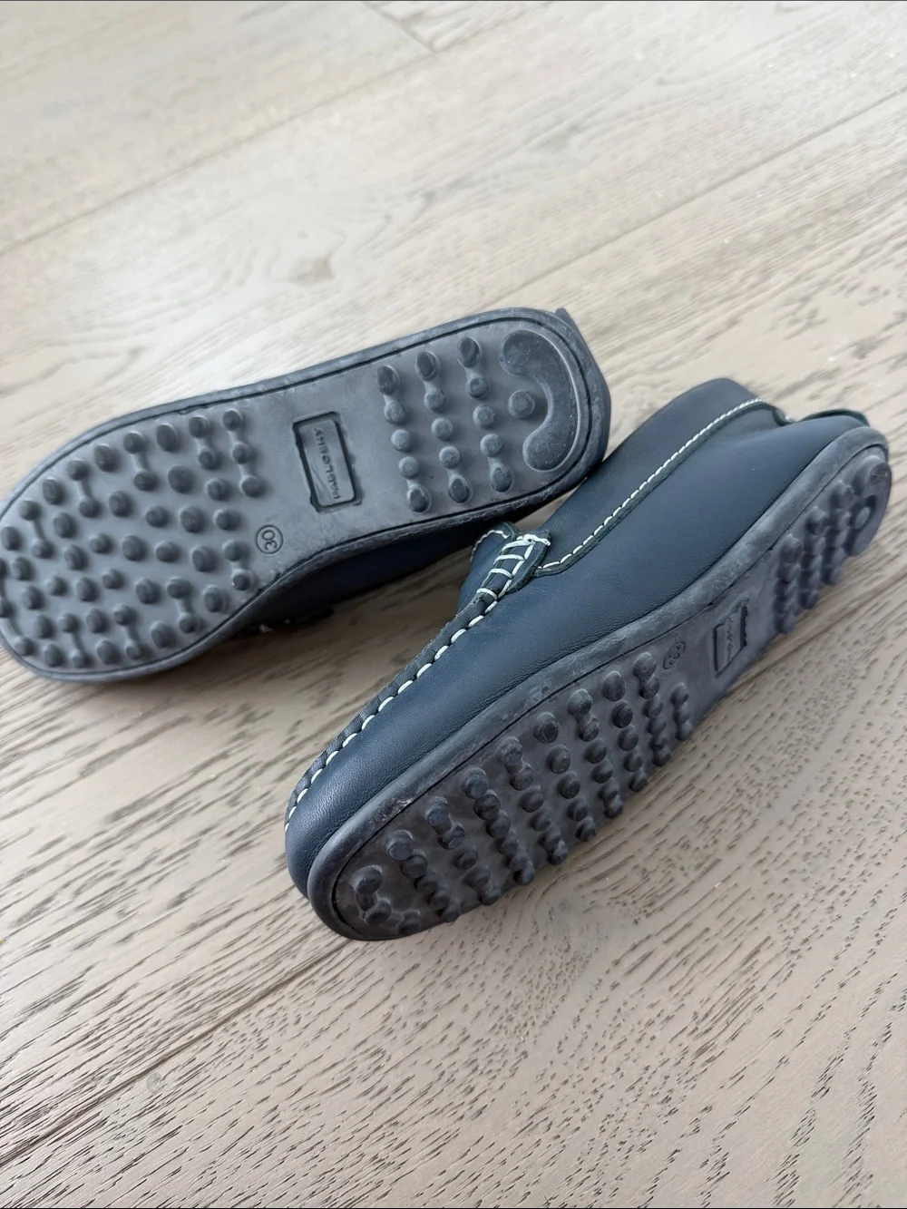 Pablosky Kids Navy Leather Penny Moccasins